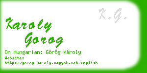 karoly gorog business card